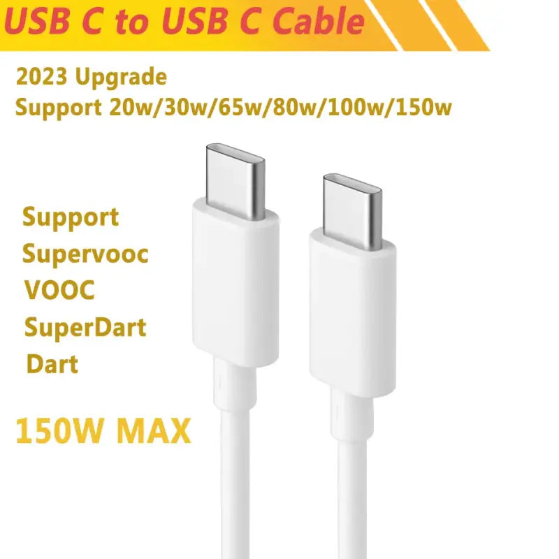 a close up of a white usb cable with a yellow stripe