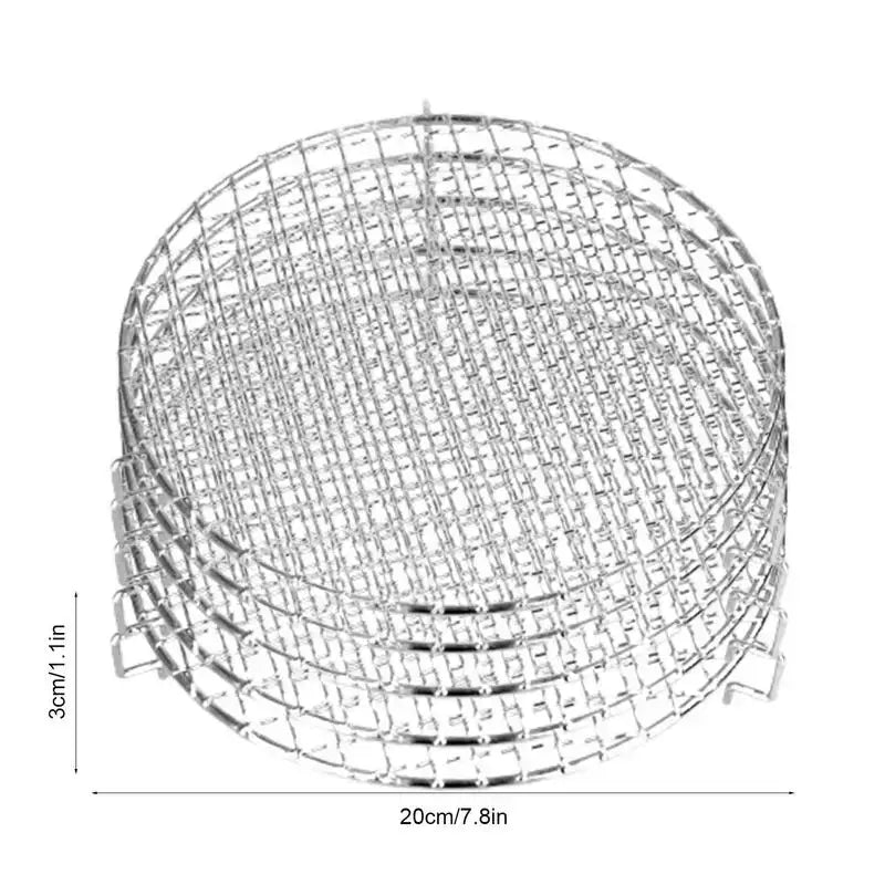 a close up of a wire basket with a wire mesh covering it