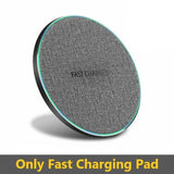 a close up of a wireless charger with the text fast charging pad