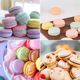 a col of different colored macarons