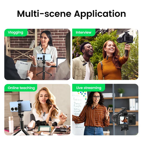 Collage of four images showcasing different video recording applications.