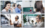 Collage of four images depicting different work environments and activities.