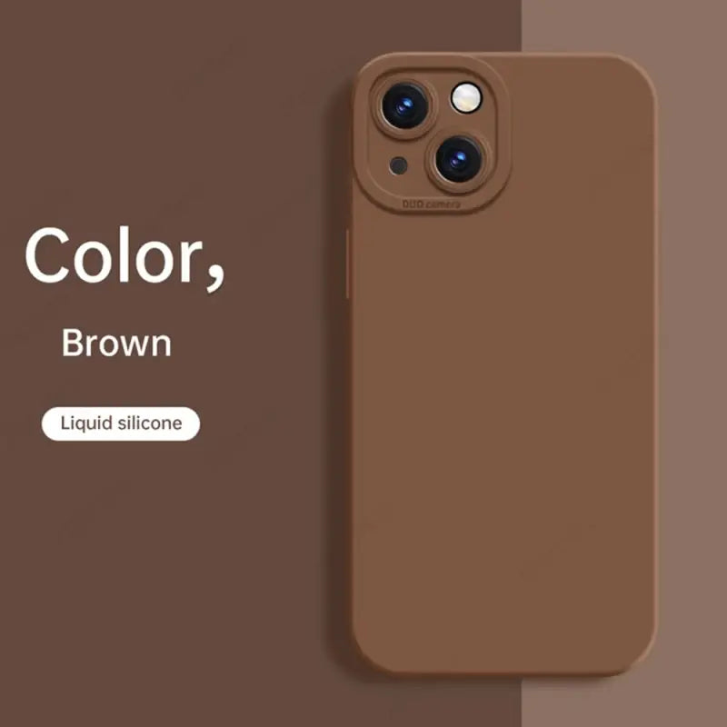 a brown iphone case with the words color, brown on it