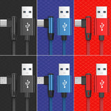 four different types of usb cables connected to each other
