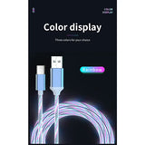 a close up of a usb cable with a colorful display