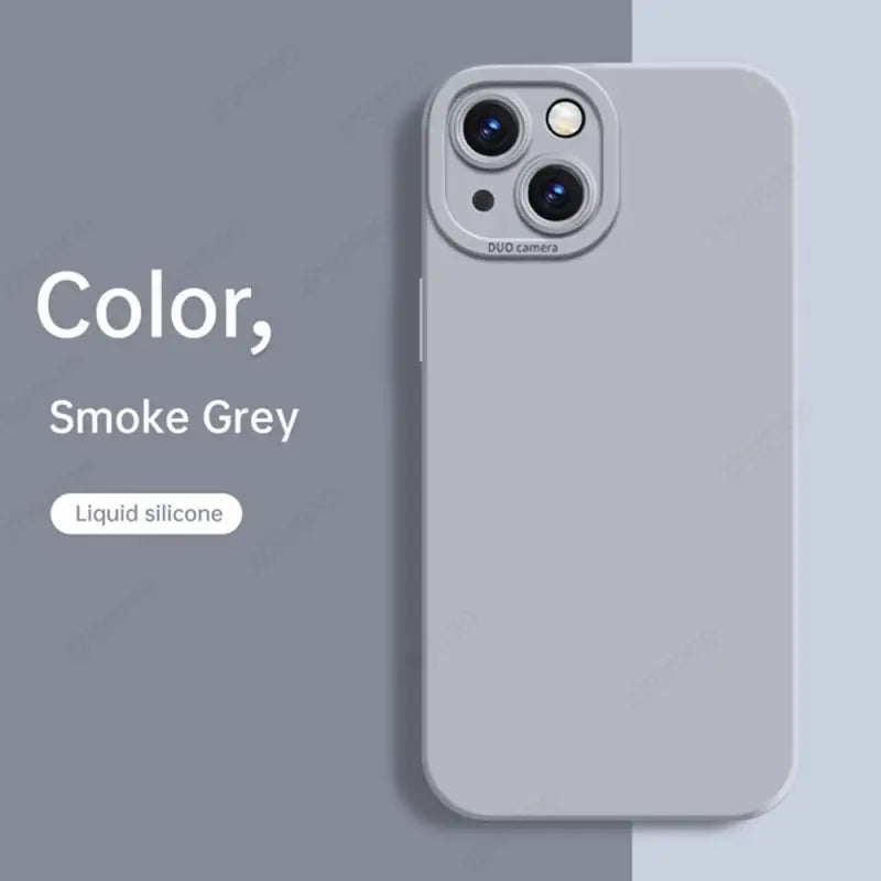 the color smoke grey is shown on the back of the phone