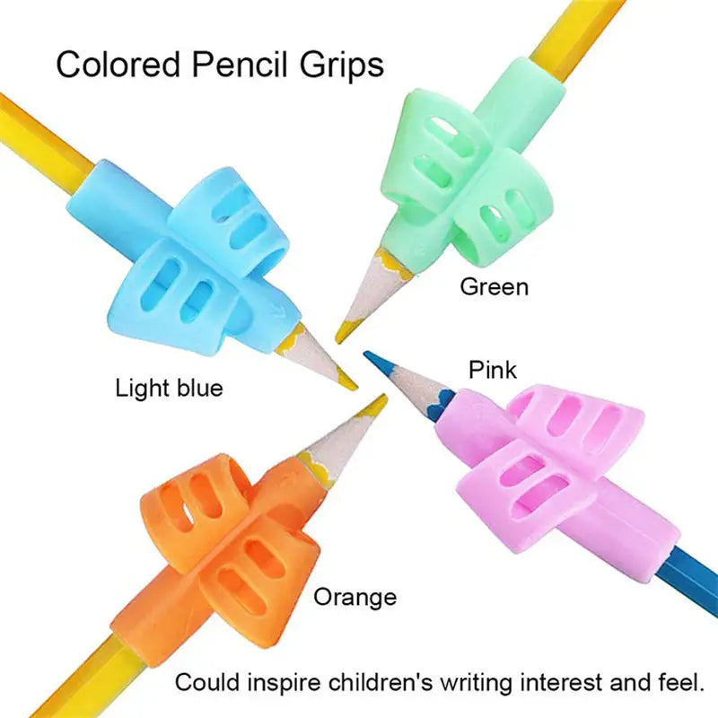 four colored pencils with different colors