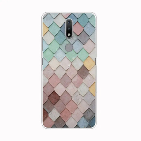 the colorful brick pattern on this case is made from scratch resistant material