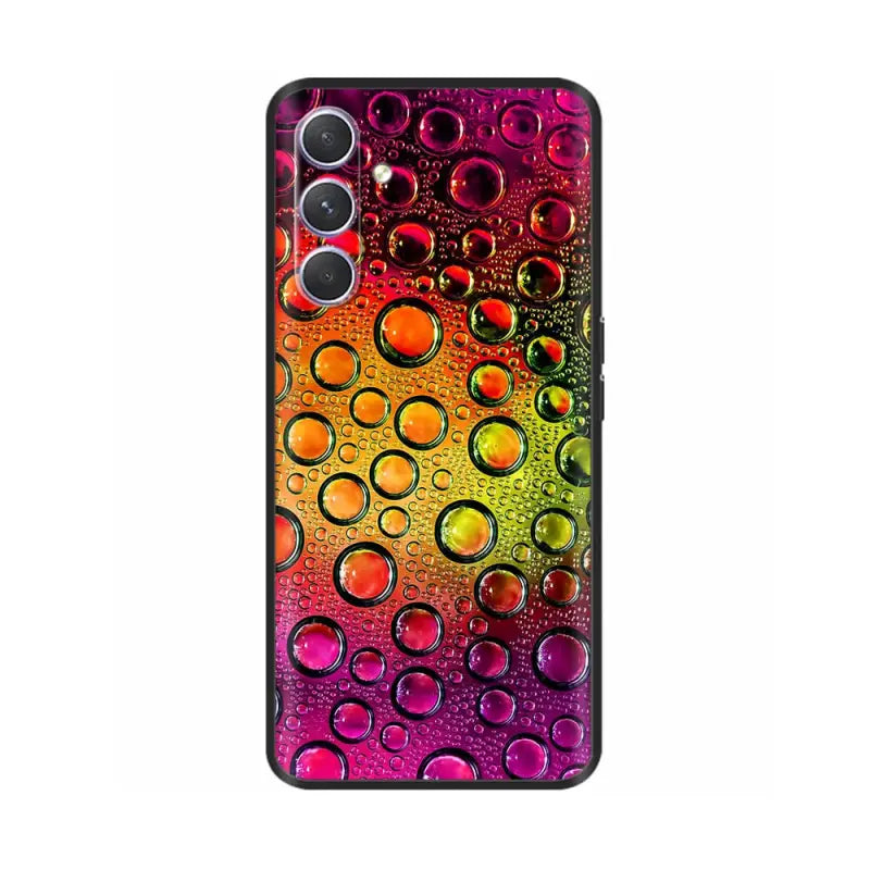 colorful bubbles on black rubber case for google nexus