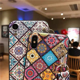 a colorful phone case with a pattern on it