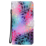 colorful leaves pattern wallet case