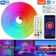 a colorful led strip with remote control