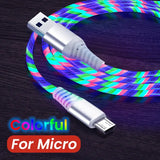 a close up of a colorful cable connected to a micro usb cable