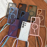 Colorful phone cases with crossbody straps.