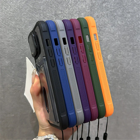 Colorful phone cases with wrist straps.