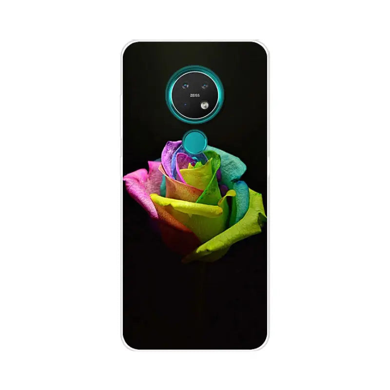 a colorful rose on a black background