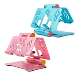 two colorful metal bookends with a pink and blue one with a pink and blue elephant