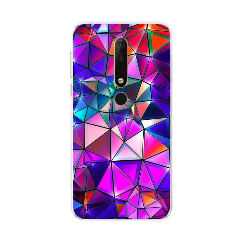 colorful triangles pattern back cover for motorola motoo