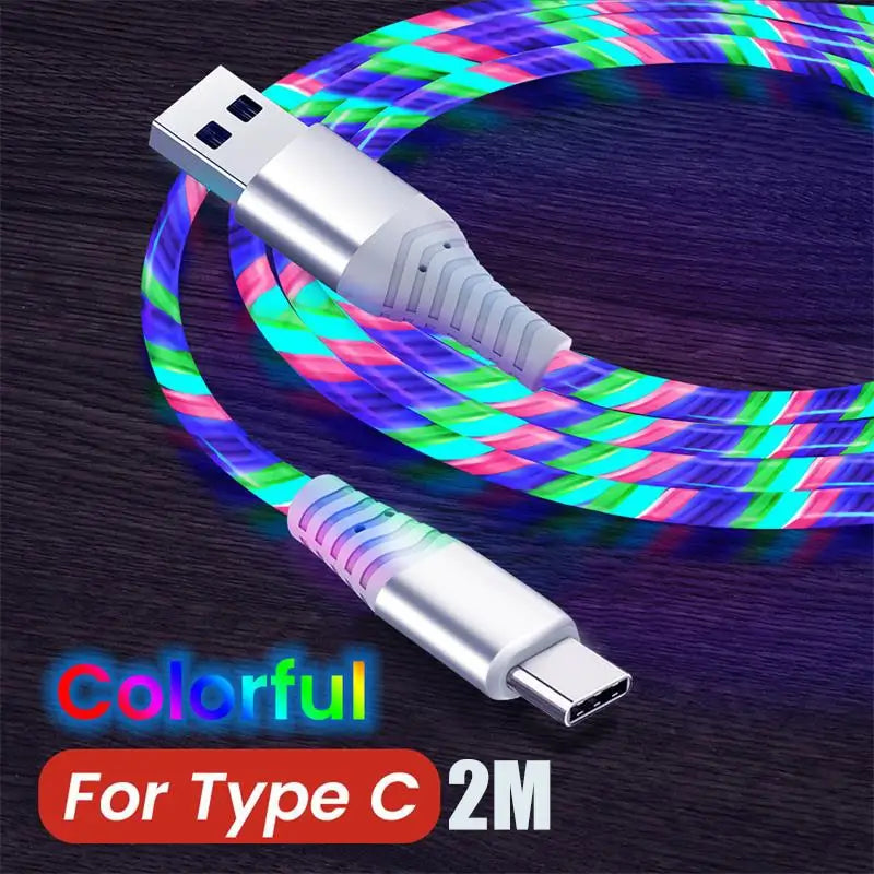 a close up of a colorful cable connected to a type c
