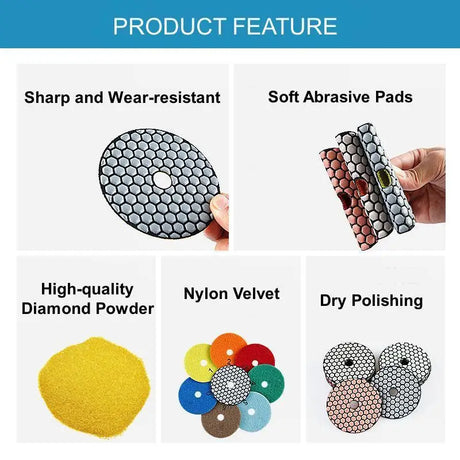 a picture showing different types of diamond polish pads