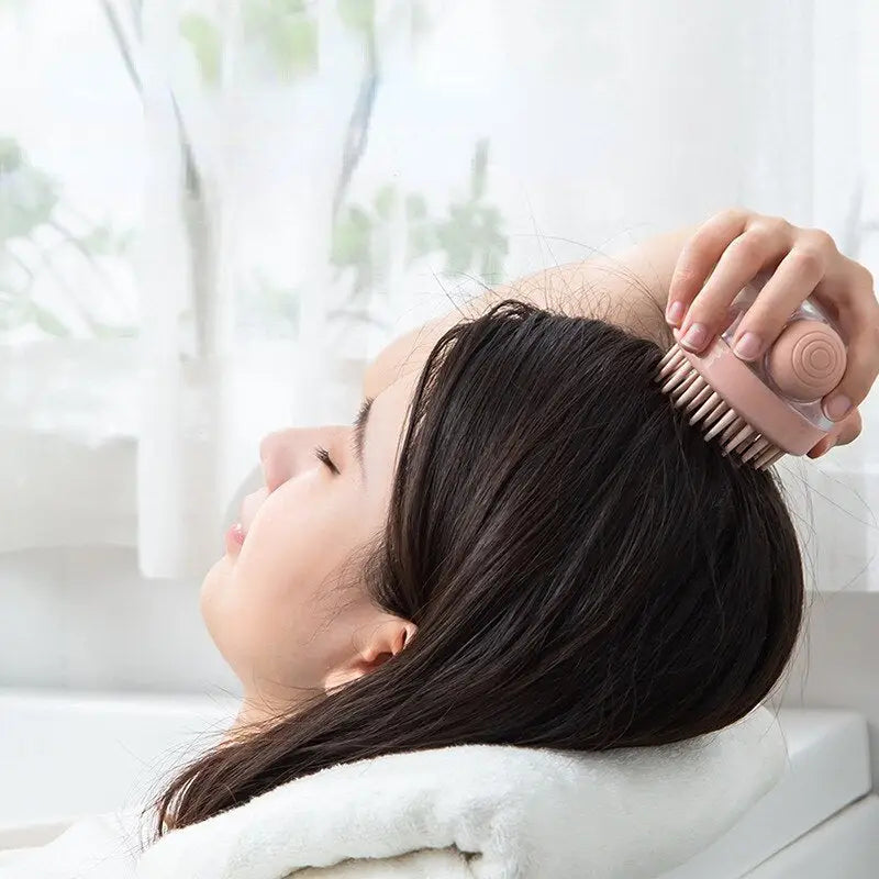 a woman getting her hair done in a salon