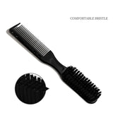 there is a black comb with a black handle and a black comb with a black handle