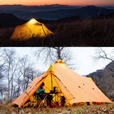 a tent with a view of the mountains