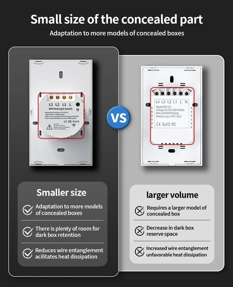 Comparison of two light switches.
