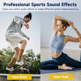 Comparison of two sports modes: ’Rock Mode’ showing a skateboarder mid-trick, and ’Relax Mode’ depicting a person in a yoga pose.