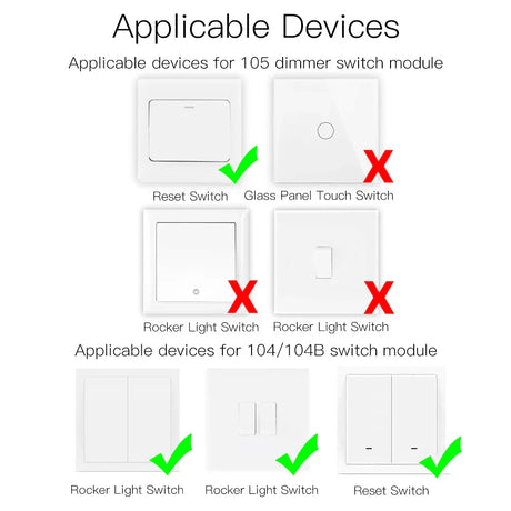 Compatibility guide for light switches.