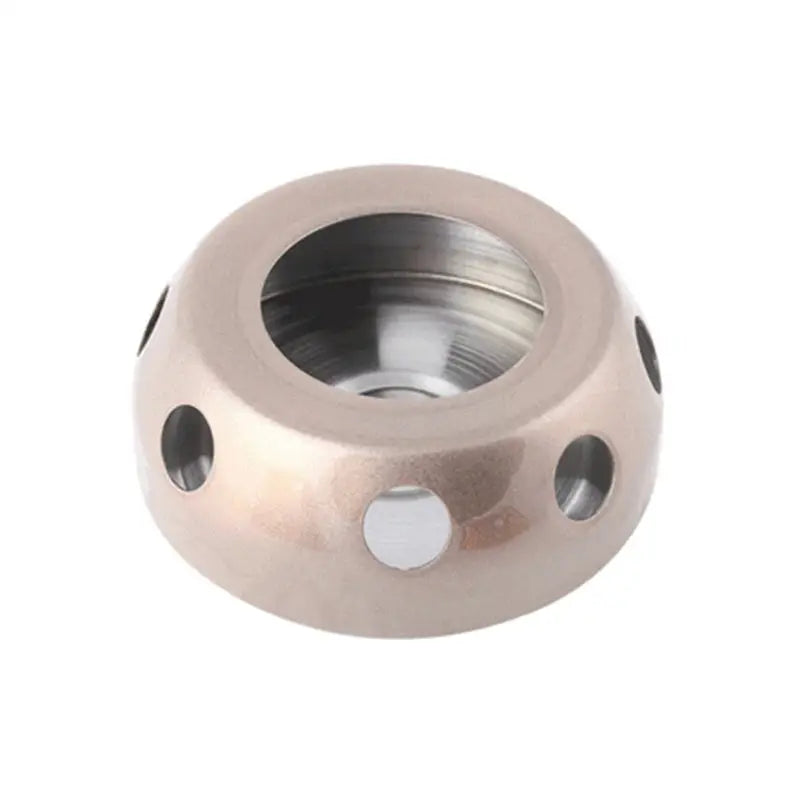 a stainless steel nut with a hole