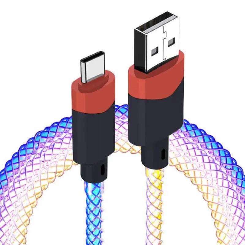 a computer cable with a red and blue wire