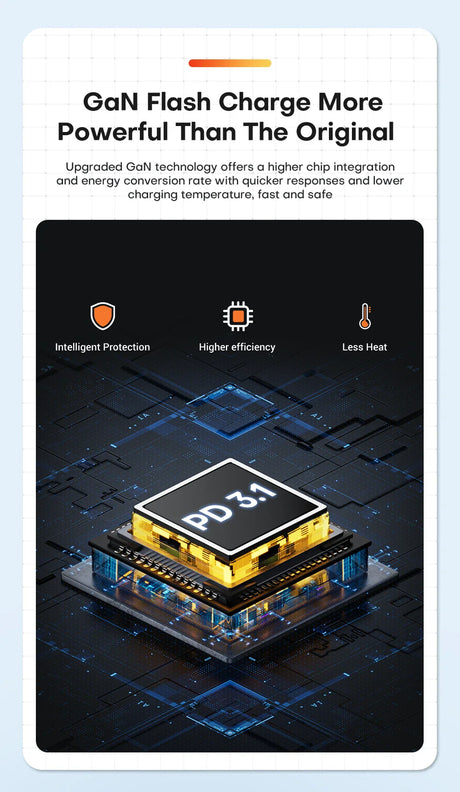 Computer chip labeled ’PD3.1’ depicted in a stylized, isometric view with glowing elements.