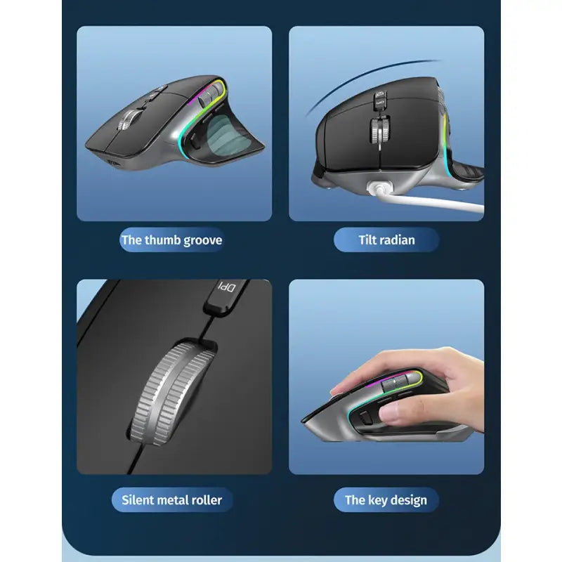 a computer mouse with four different colors