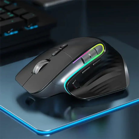 there is a computer mouse sitting on a mouse pad on a desk