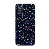 the constellation constellation pattern on a black phone case