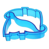 a cookie cutter with a blue handle