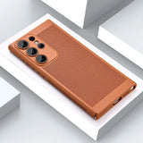 the case is made from a soft, leather material