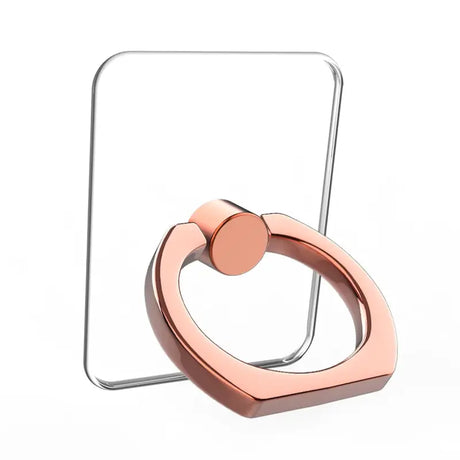 a rose gold ring on a white background