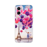 a girl with balloons in paris phone case