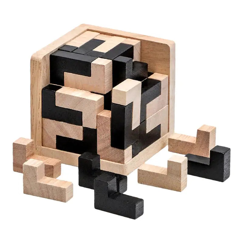 a wooden puzzle with a black and white panda