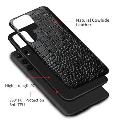 Crocodile skin leather case for iphone x