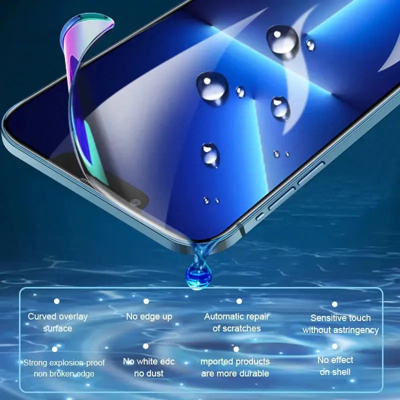a smartphone with water droplets on the screen