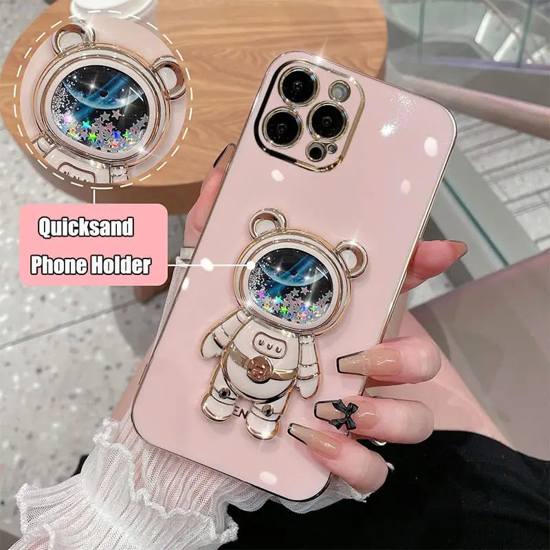 a phone case with a cute cartoon bear