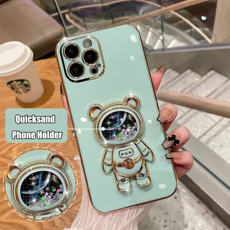 a phone case with a cute bear design
