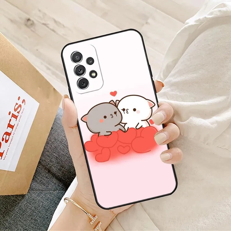 cute cat couple phone case