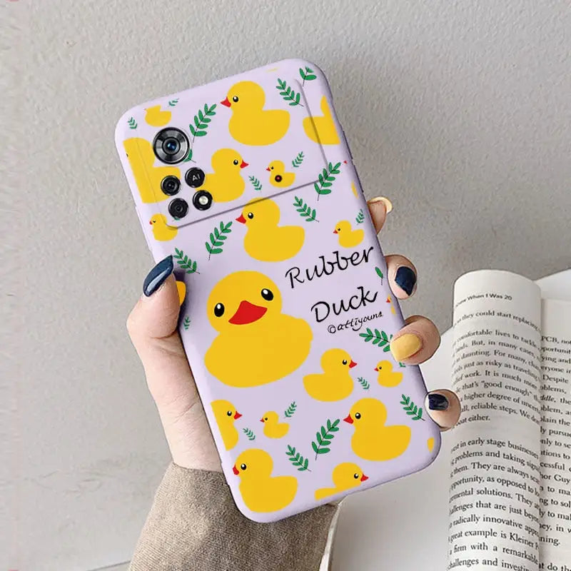 cute duck pattern soft case for iphone