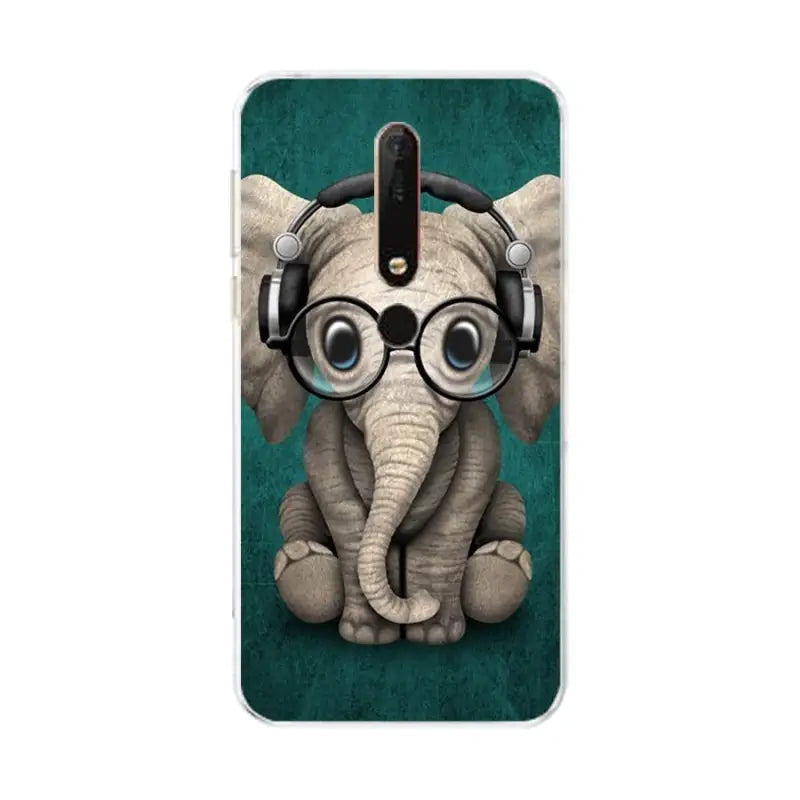 the cute elephant with glasses back cover for vivo x