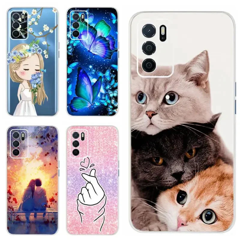 cute cat and girl phone case