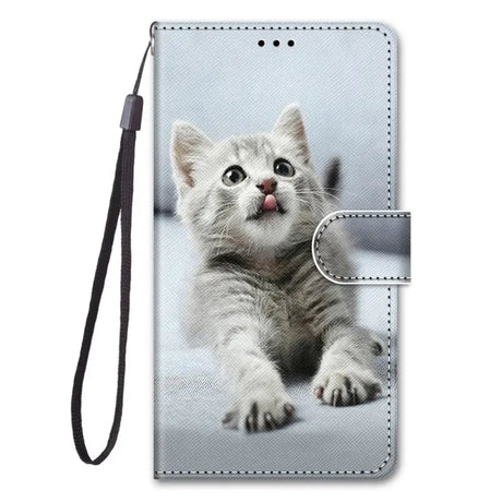 a kitten with a heart on it’s nose wallet case